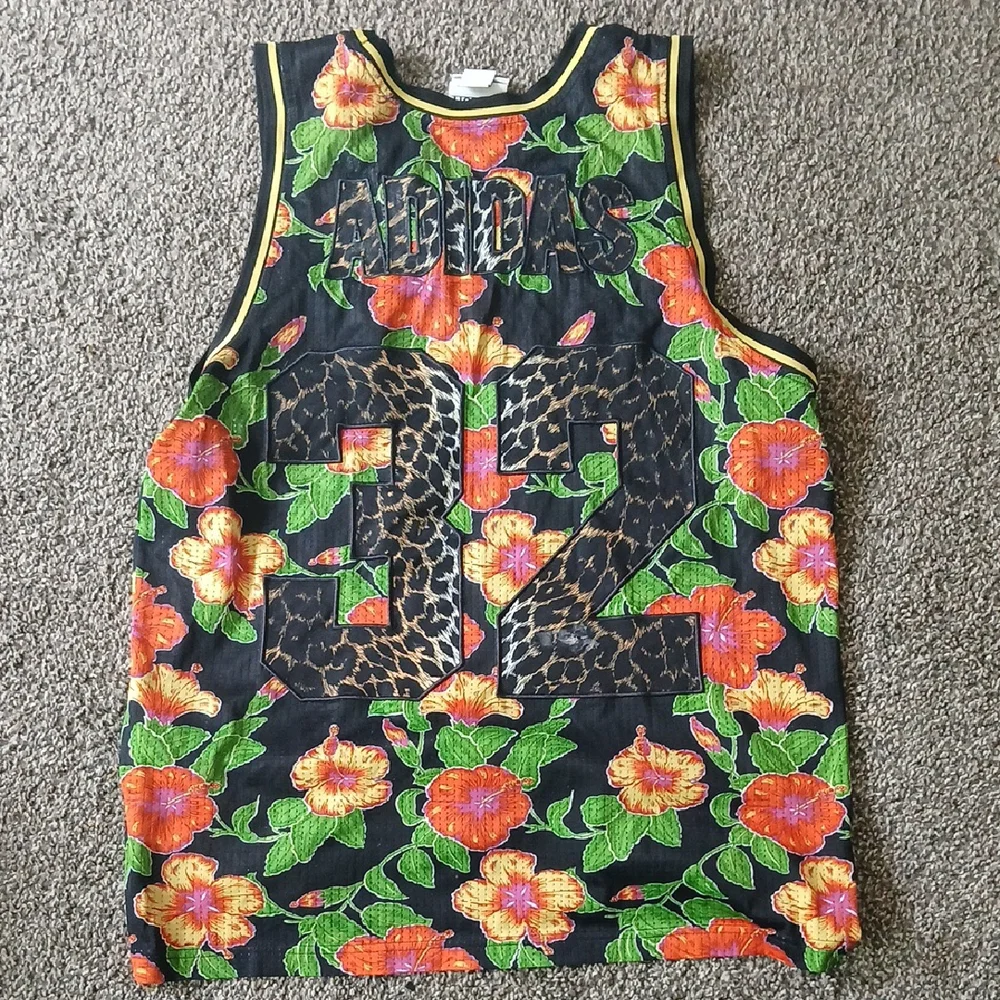 Jeremy Scott x Adidas Floral Leopard Jersey - Black, Orange, Green - Picture 6 of 7